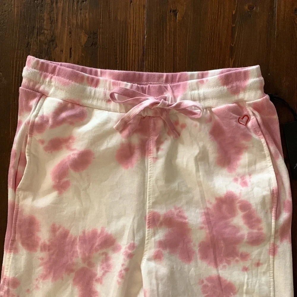 Joggers Tie Dye Jane and Delancey Sweatpants Size Medium NWT Pink White